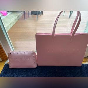 TED BAKER Studcon Heart East West Icon Tote & Studela Heart Zippered Makeup Bag